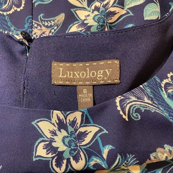 Luxology Blue Boho Floral Paisley Shift Dress - Picture 7 of 8